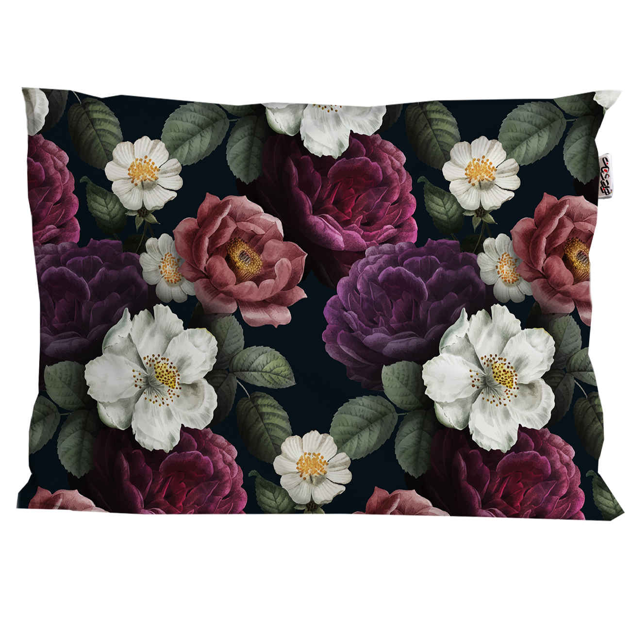 Persischer Kissenbezug mit Blumenmuster in Schwarz (2er-Pack)
