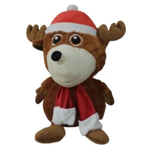 Rentier-Puppe mit Weihnachtsmann-Hut – süß und gemütlich