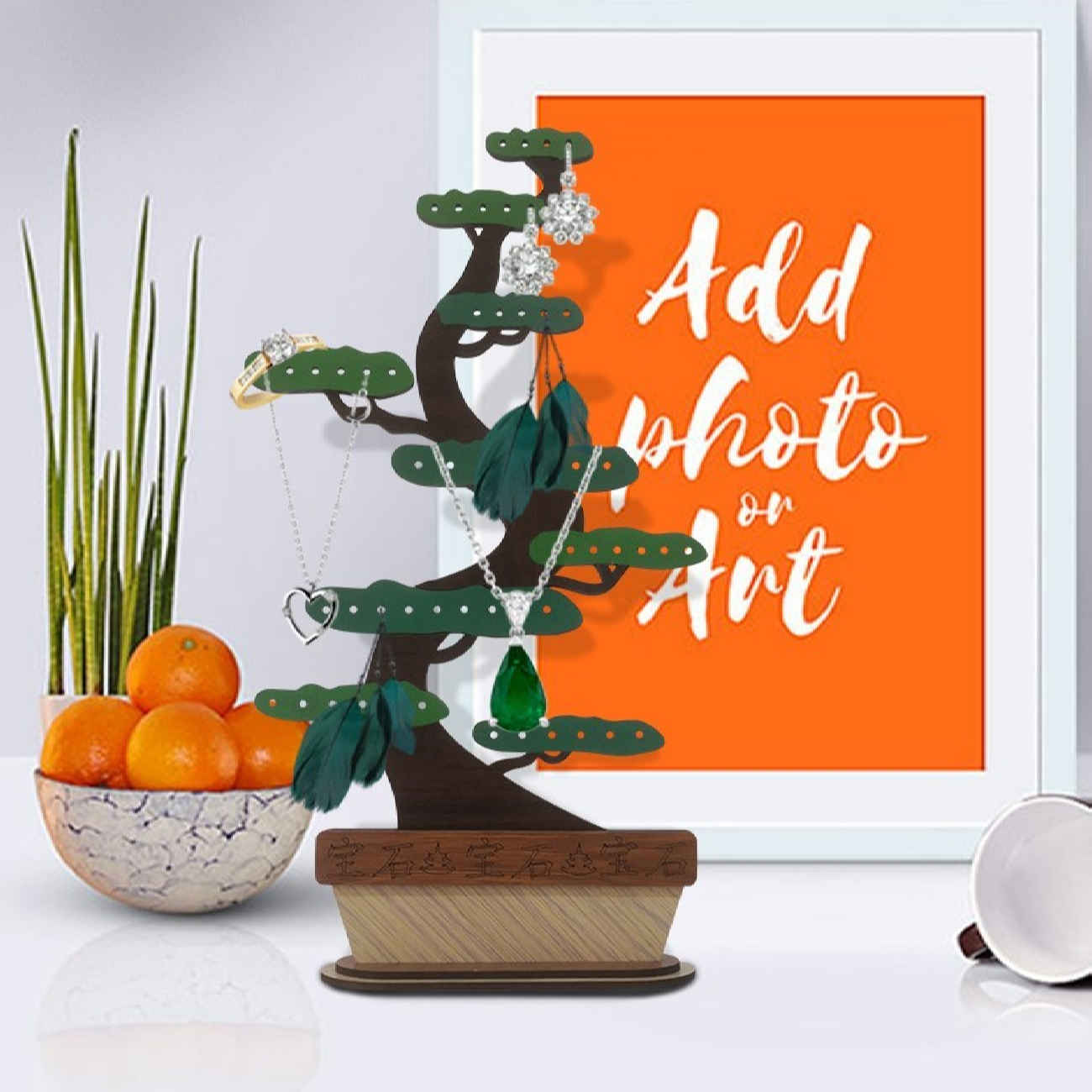 Holzschmuckhalter – Baumdesign für Ketten, Ringe & Ohrringe