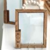 Beaded-Wooden-Wall-Mounted-Mirror-Key-Holder-4-hooks