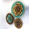 Dekorativer Keramikteller mit Blumendesign, 3er-Set