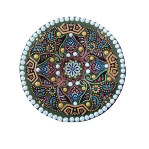 Dekorativer Keramikteller mit Pershang- und Mandala-Design