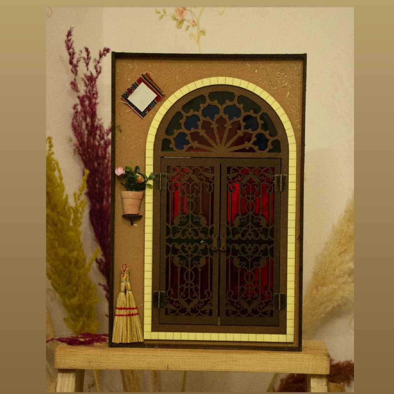 Handgeknüpfter persischer Wandteppich aus Tabriz, der die Miniatur von Tamanaye Navazesh darstellt
