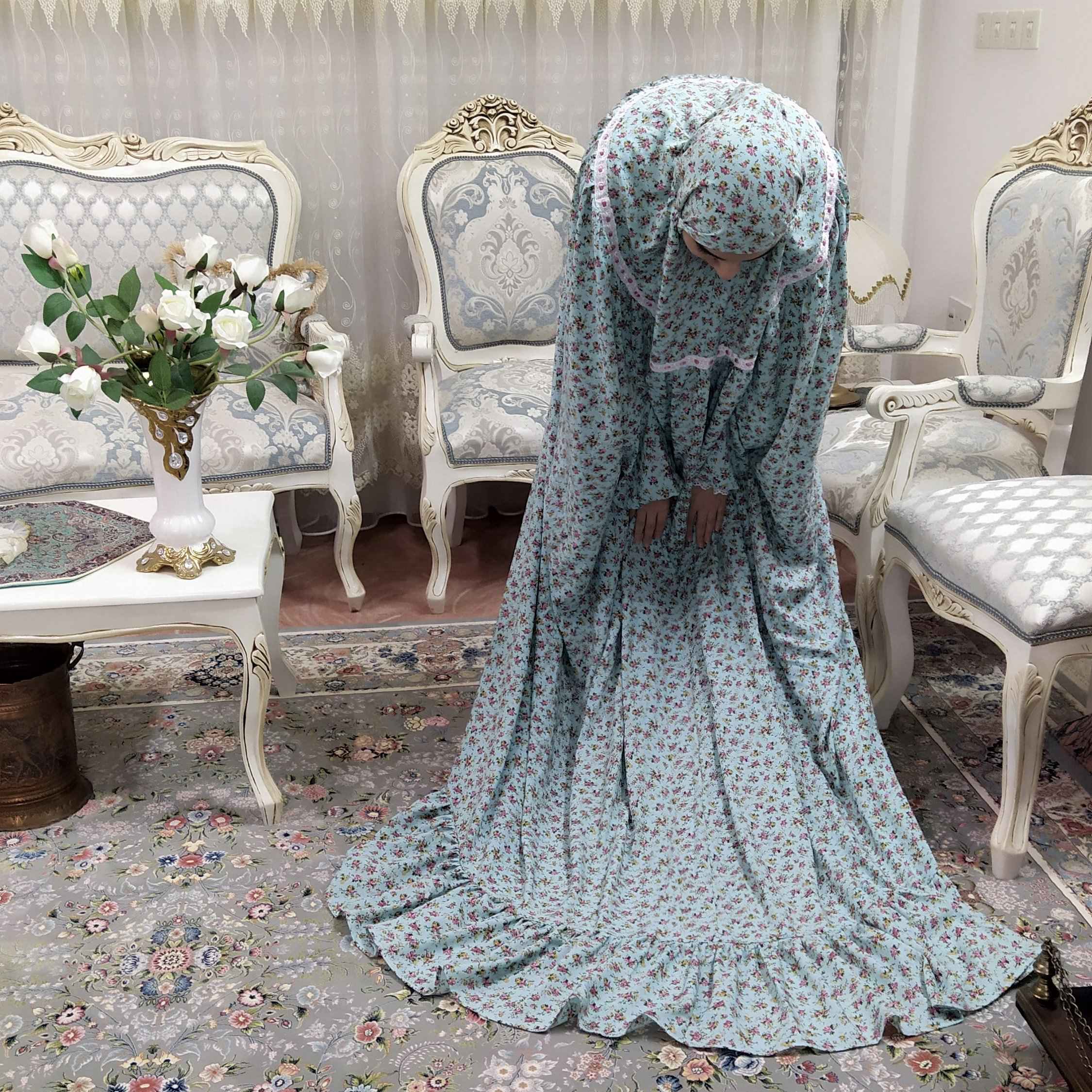 Islamischer Namaz-Tschador für Frauen – Fischdesign aus Baumwolle