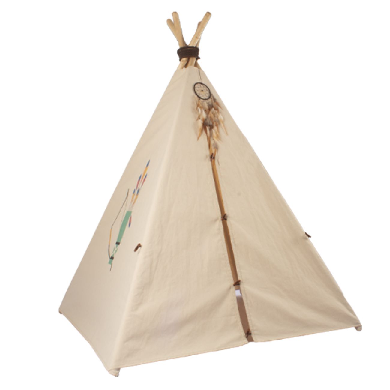 Kinderspielzelt – Indianer-Tipi-Modell mit Traumfänger und Matte