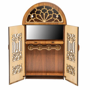 Patiko Schlüsselhalter – Traditionelles Fensterdesign mit Spiegel, Regal und 4 Haken