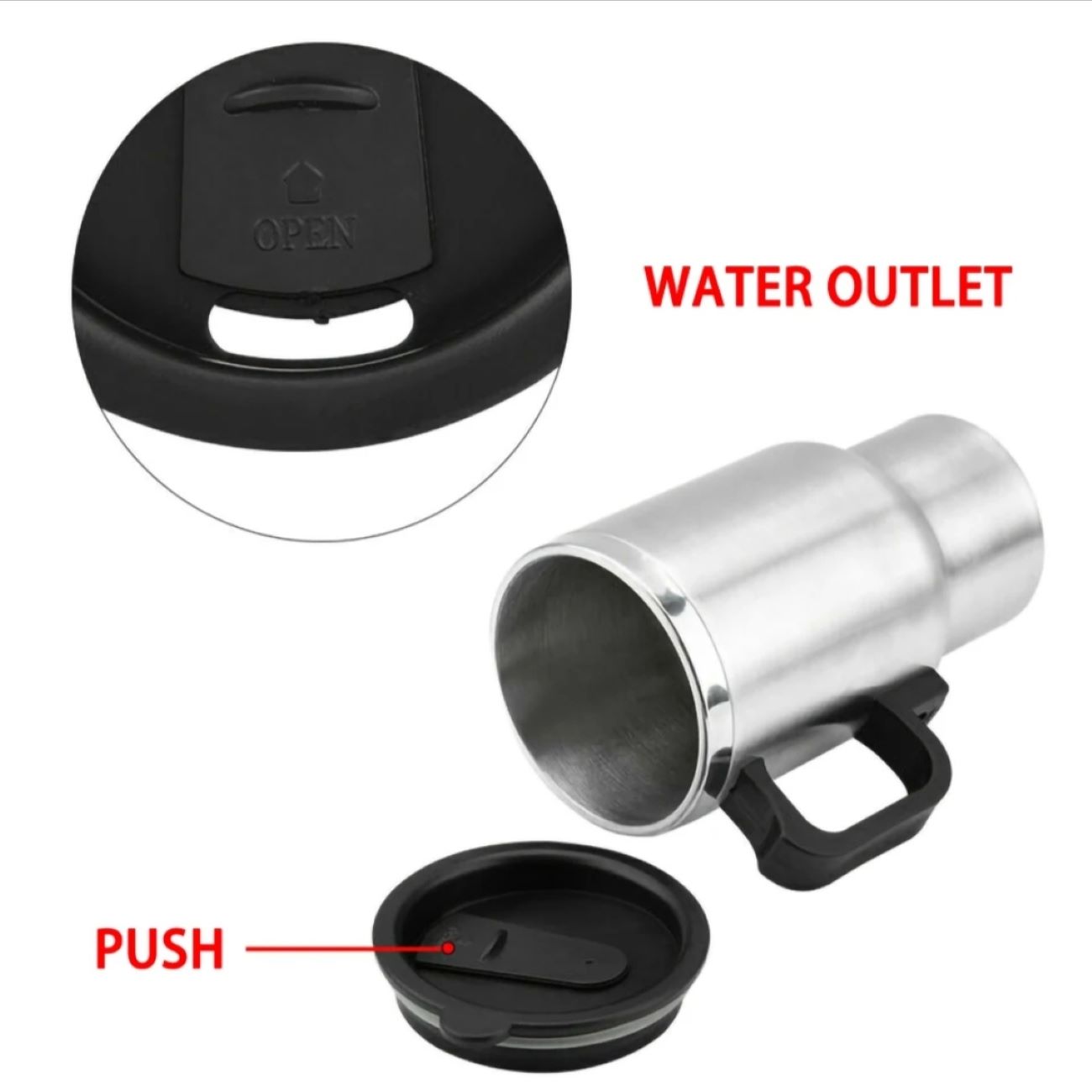 Reisemug Modell Autoanzünder, 0,450 Liter, ideal für Roadtrips