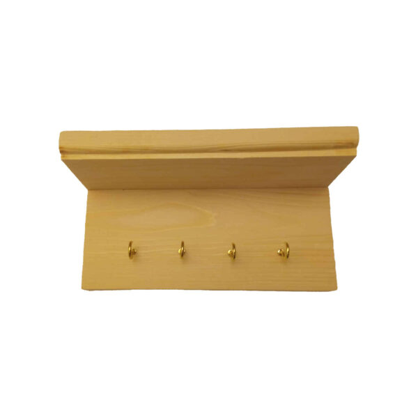 Wooden Wall Key Holder – Rustic Home Organizer for Keys with 4 Hooks (2)