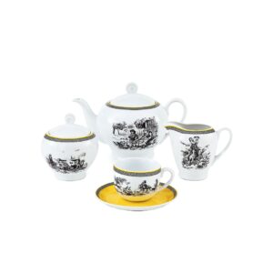 17-teiliges Zarin Iran China Teeset, Modell Italy F Village, Klasse 3
