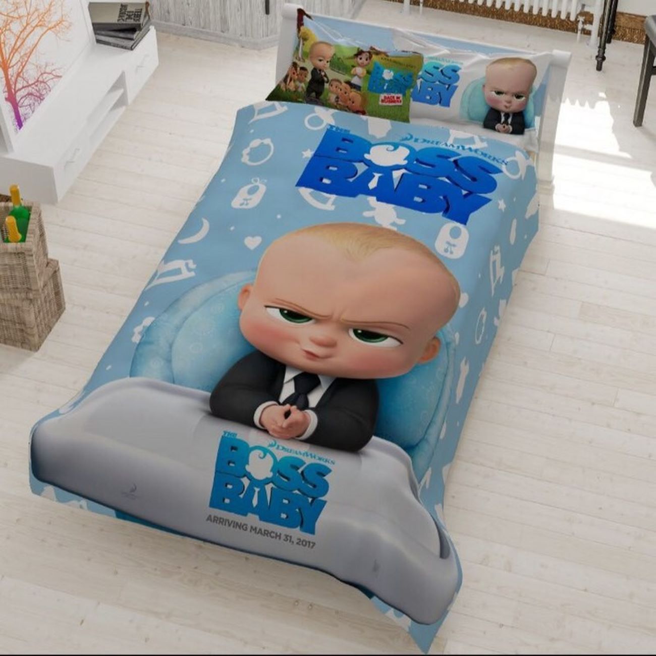 5-teiliges Einzel-Bettwäsche-Set – Boss Baby Design
