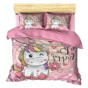 5-teiliges Einzel-Bettwäsche-Set – Einhorn-Design
