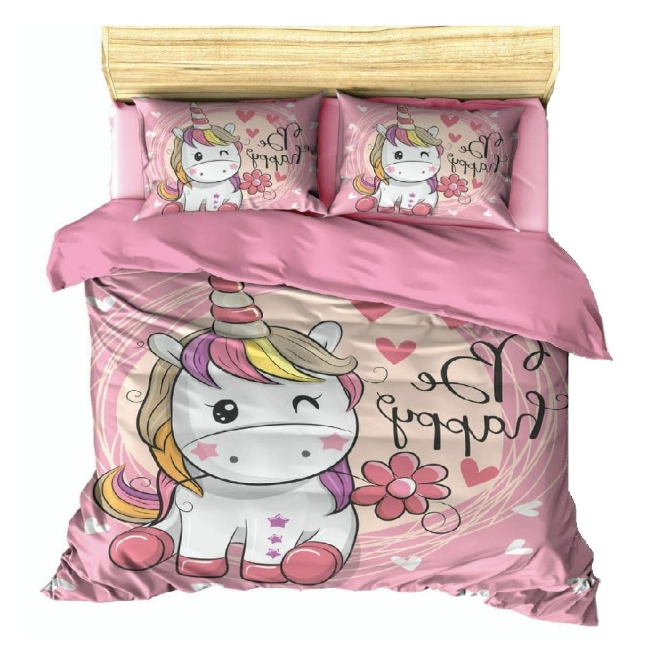 5-teiliges Einzel-Bettwäsche-Set – Einhorn-Design
