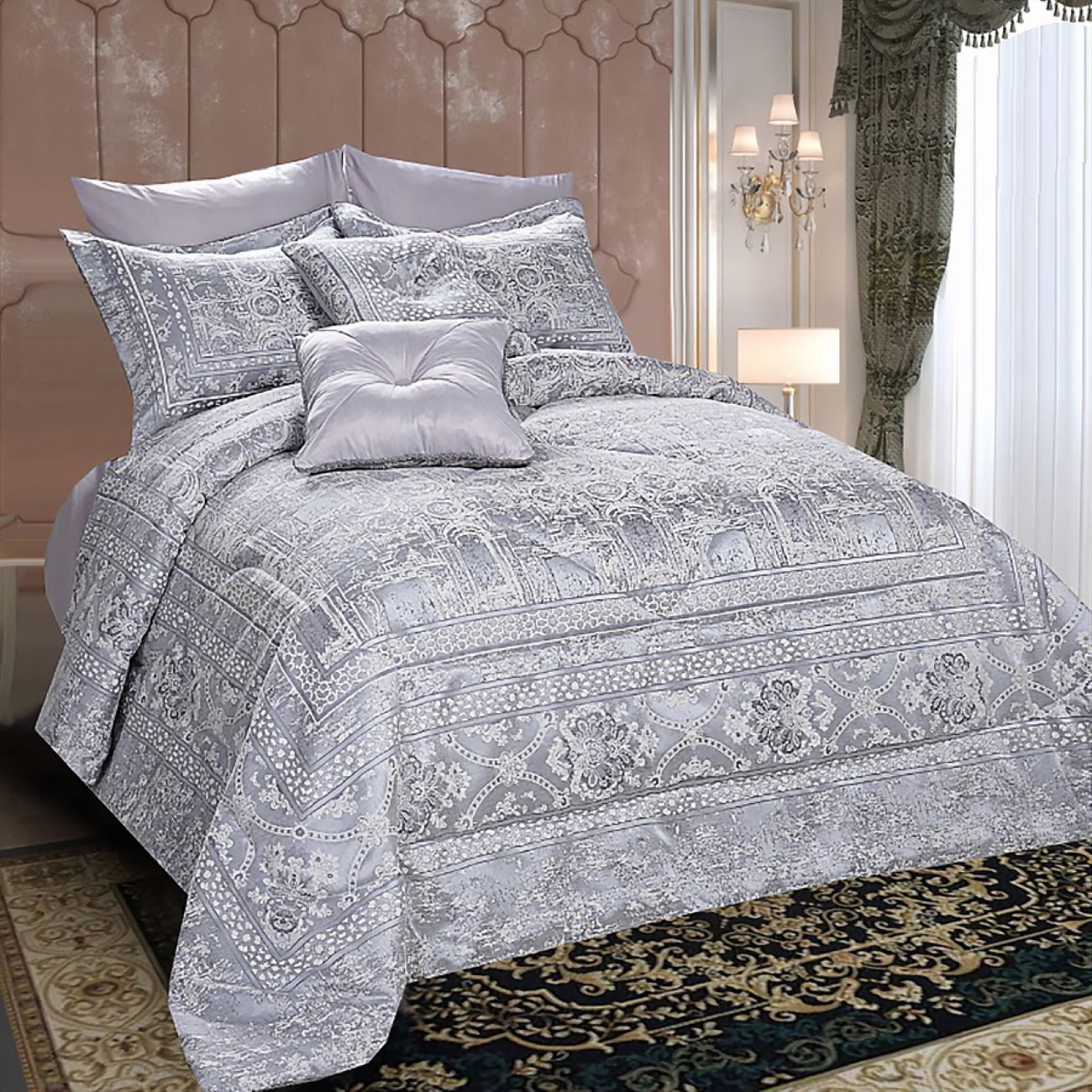 8-teiliges Kara-Bettwäsche-Set für Doppelbett – Elegantes Design, stilvoll & bequem