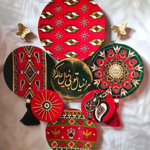 Artisan-Pottery-Plate-Set-–-Decorative-Wall-or-Table-Display-with-Persian-Calligraphy