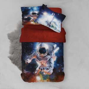 Astronauten-Themen Kinderbettwäsche-Set – Einzelgröße, 4 Teile