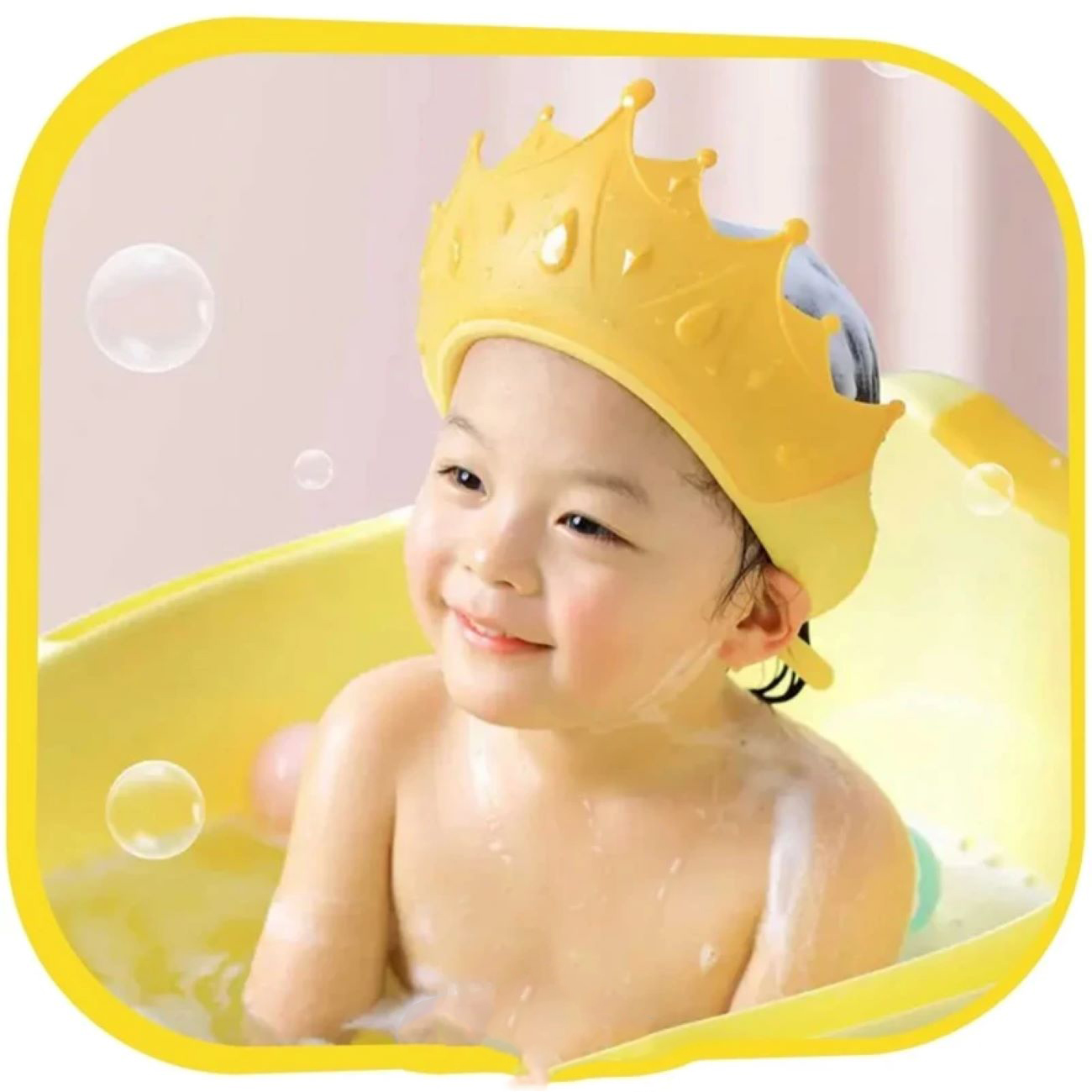 Baby-Duschhaube mit niedlichem Kronen-Design – Aus Silikonmaterial