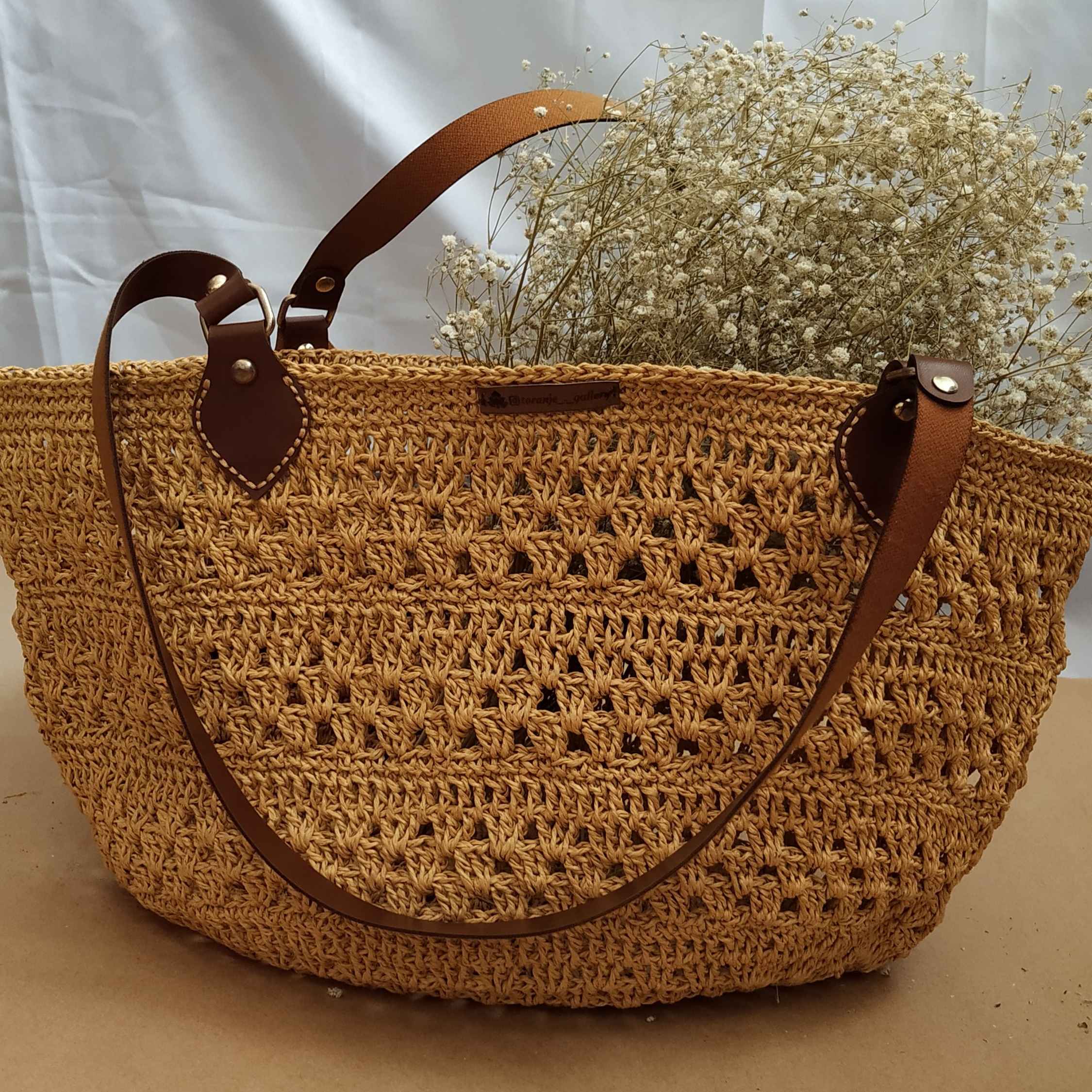 Boho gehäkelte Raffia-Tasche – Ein natürlicher Begleiter für den Alltag