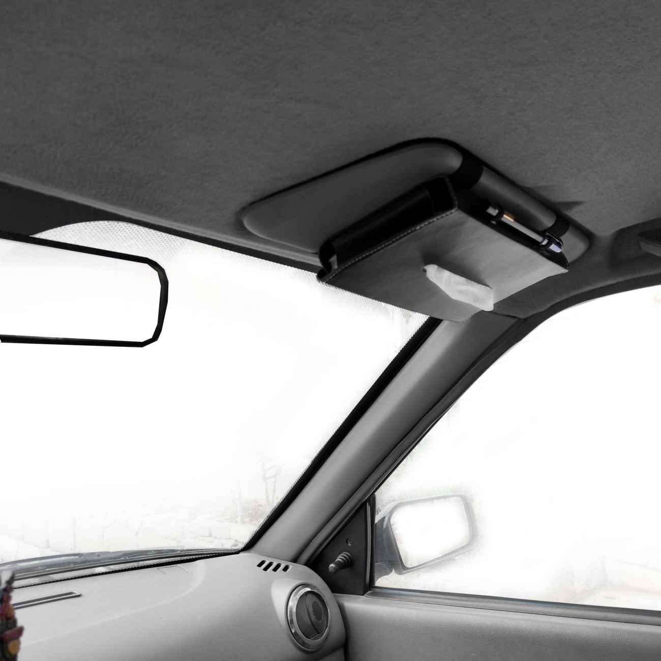 Taschentuchhalter fürs Auto – Luxuriöse Lederbox mit integriertem Stifthalter