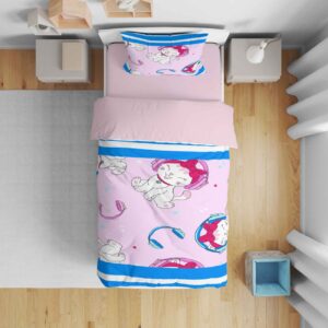 Bettwäsche-Set mit Katzen- und Kopfhörer-Design, 5-teilig, Einzelgröße