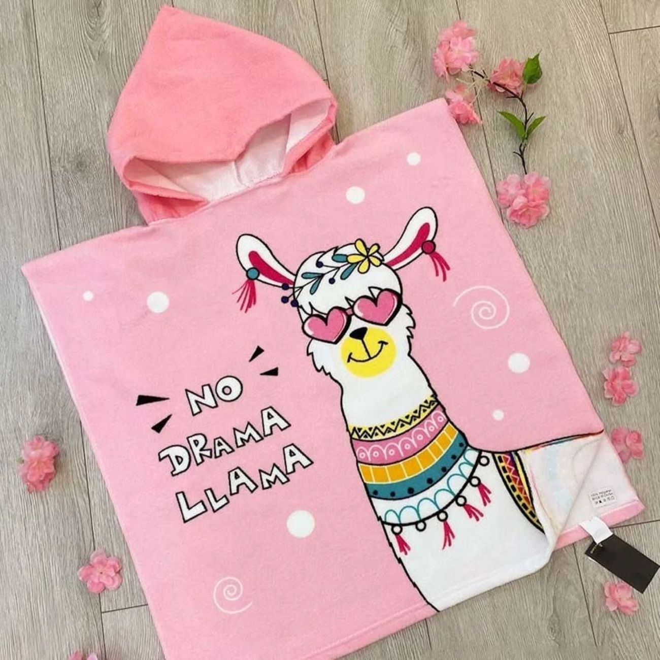 Rosa Kinder-Badeponcho mit Kapuze – Perfekt für Bad und Schwimmbad