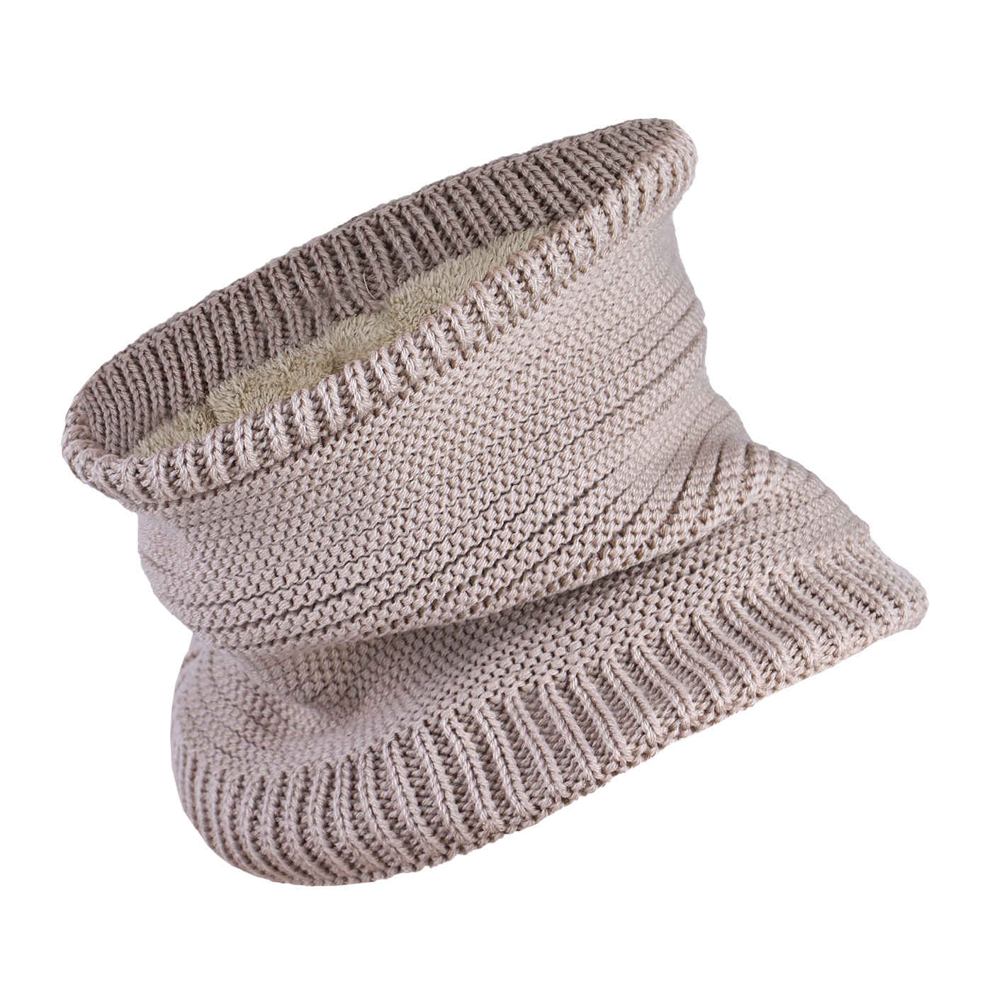 Grob gestrickter Loop-Schal – Weich und stylisch, ideal für den Winter in Creme