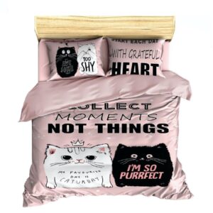 Gemütliche Nächte Bettwäsche-Set – Perfekt für Kinder, Katzen-Design, 5 Teile