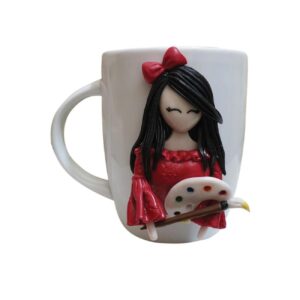 Dekorative Keramiktasse mit einzigartigem Muster für künstlerische Mädchen