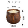 Dekorative Holzglas-Kerze, langlebig & im rustikalen Stil mit Gesicht-Design