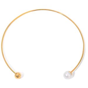 Vergoldete Choker mit Perlen & Perlenperlen – Elegante Halskette für Damen