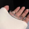 Elegantes Damen-Manschettenarmband mit Doppellinien – Van Cleef Design mit bunten Edelsteinen