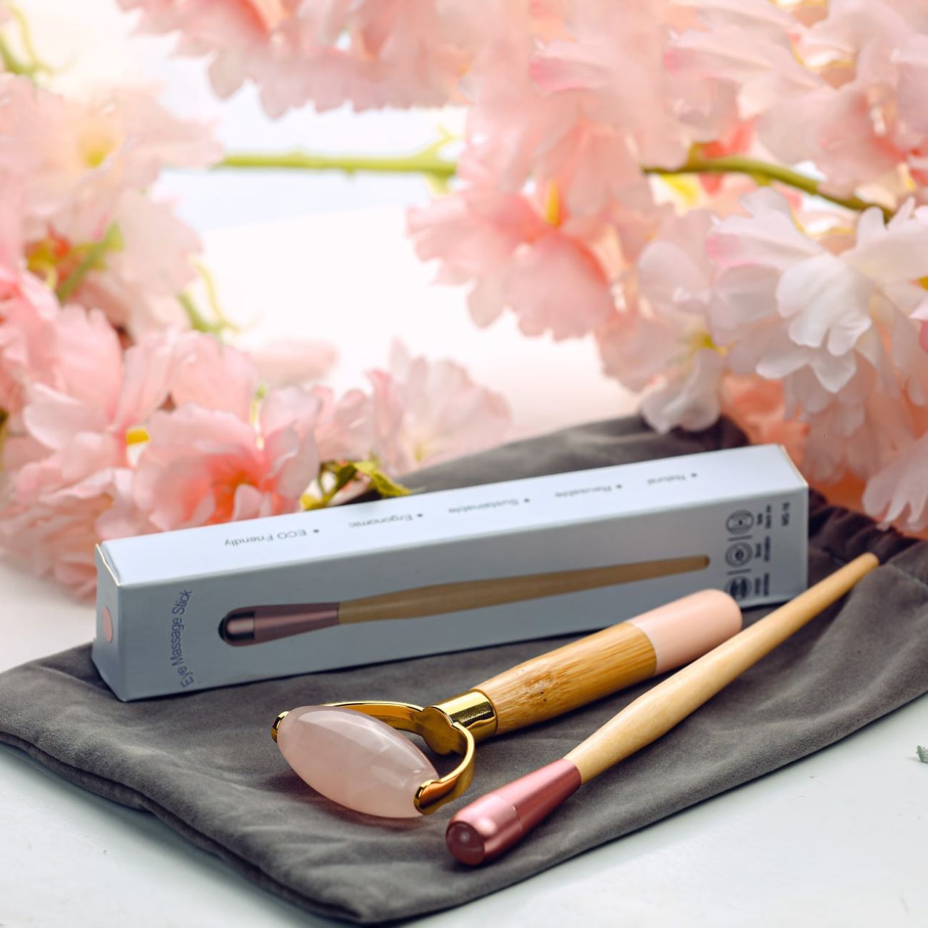 Gesichtsmassage-Set mit Roller und Gua Sha – Verbessert den Hautton und entspannt die Muskeln