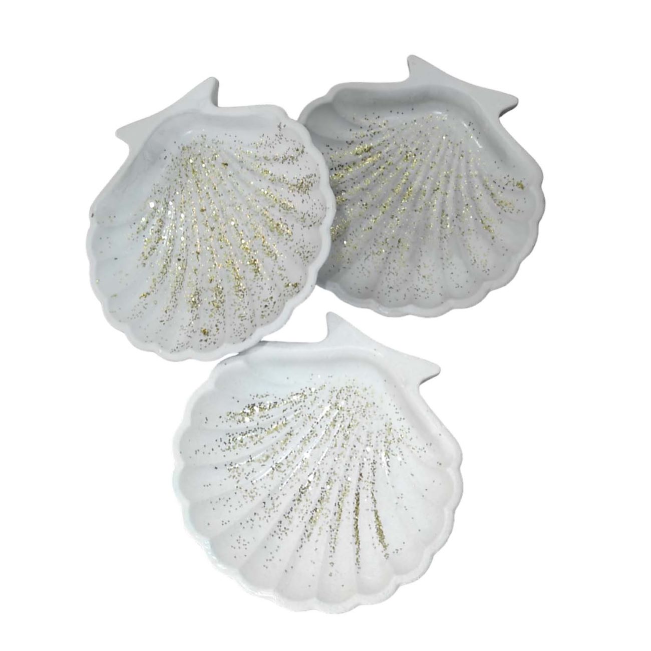 Handgefertigter Muschelschmuck-Organizer – Glitzerdesign (3 Stück)