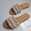 Handgefertigte Makramee-Hausschuhe – Boho-Stil, geeignet für den Innenbereich mit Perlendekor