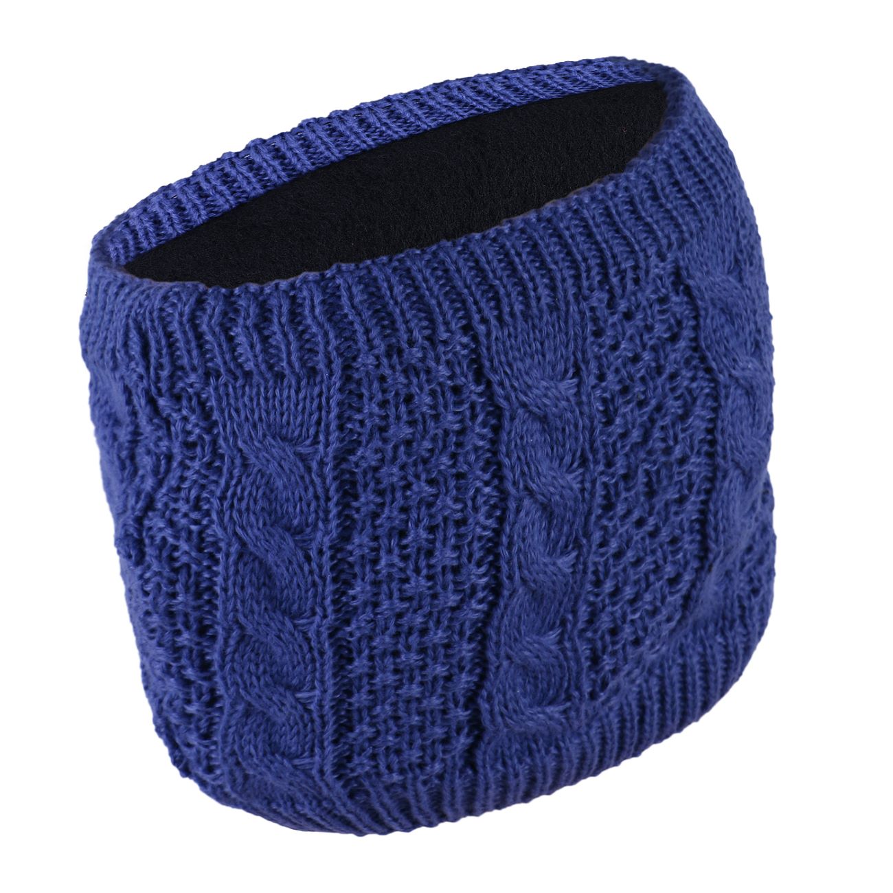 Gestrickter Ringhalsschal mit Fleece-Futter und Spiral-Muster