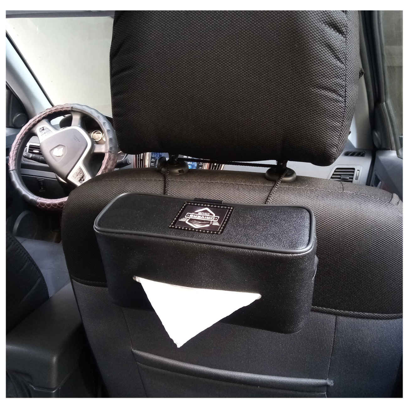 Leder-Taschentuchhalter fürs Auto – Praktisches Design für Rücksitz & Armaturenbrett