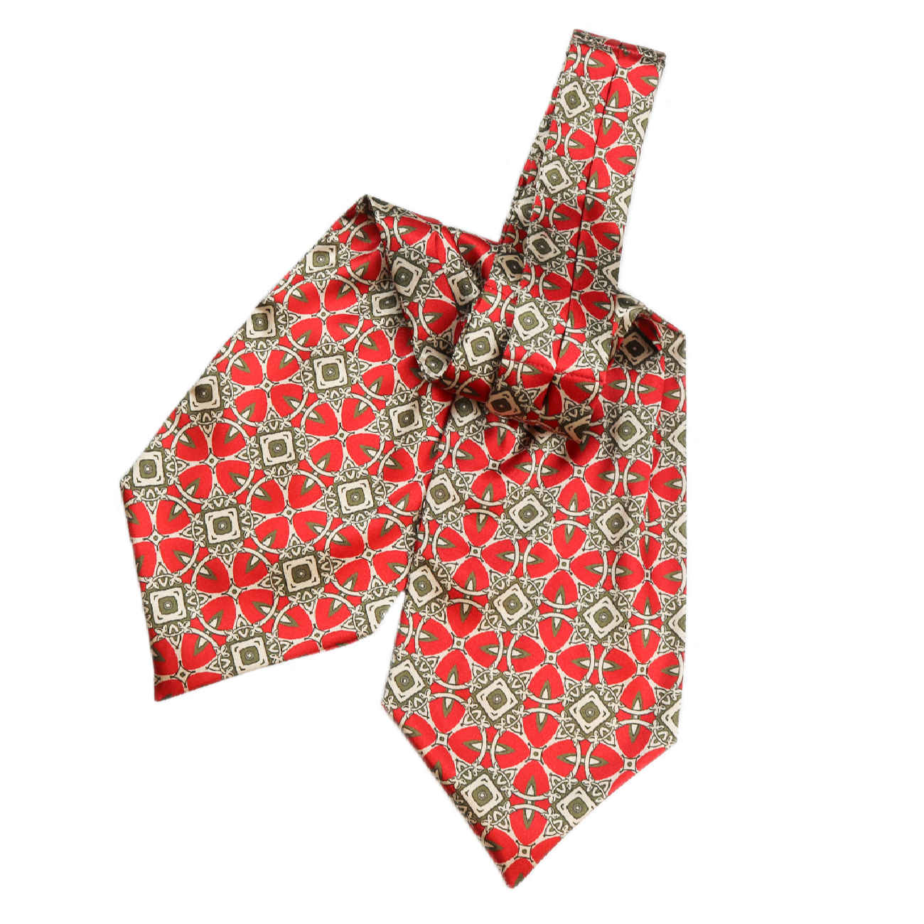 Geometrische Ascot-Krawatte – Klassischer und formeller Stil für Herren, passend für jede Jahreszeit in Rot