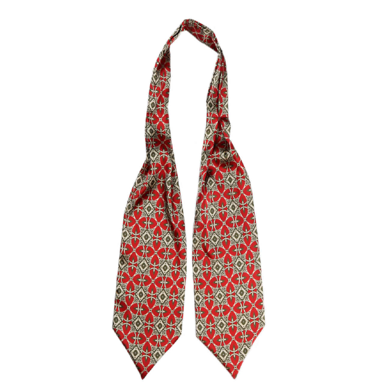 Geometrische Ascot-Krawatte – Klassischer und formeller Stil für Herren, passend für jede Jahreszeit in Rot