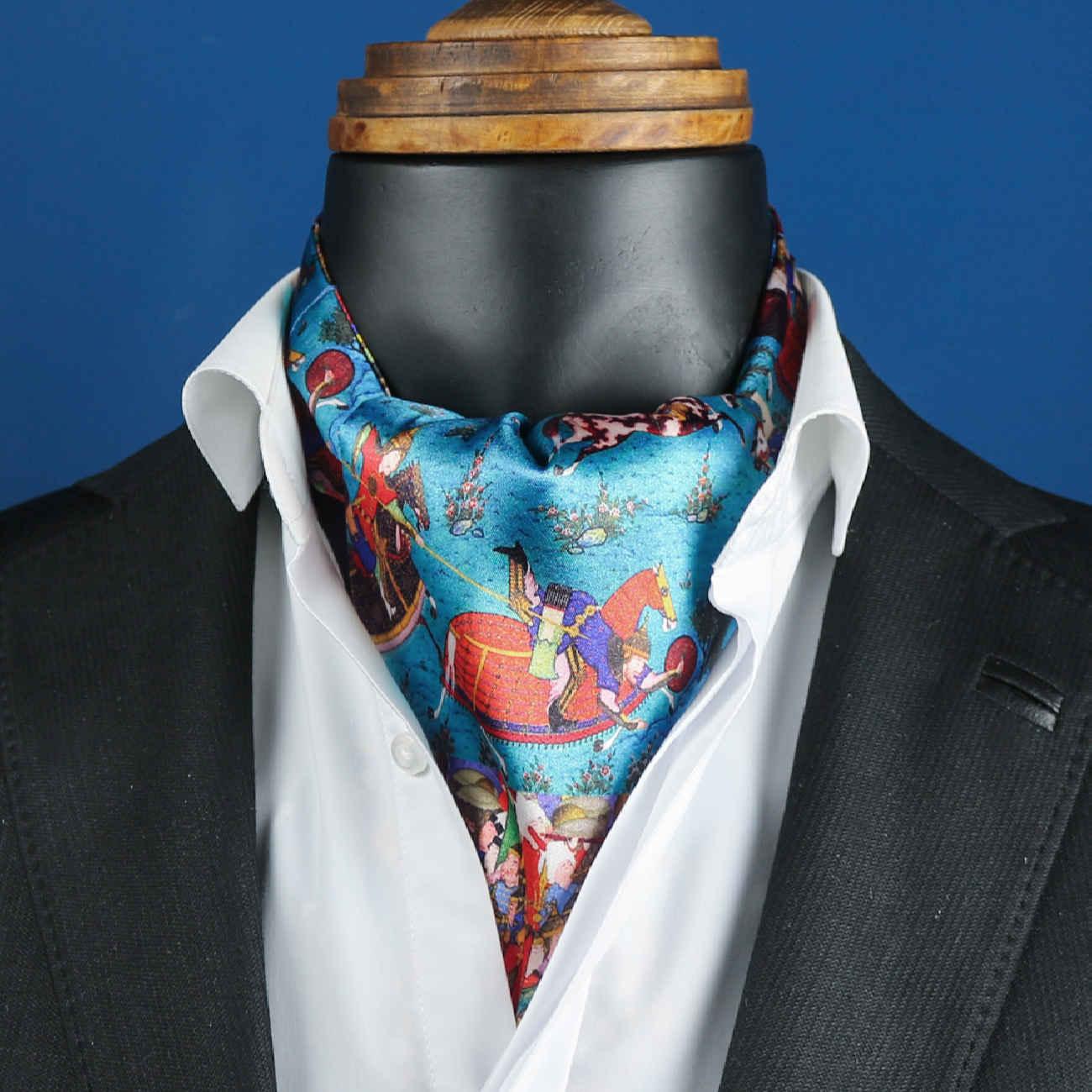 Persische Herren-Ascot-Krawatte inspiriert vom Schahnameh – Für jeden Anlass geeignet