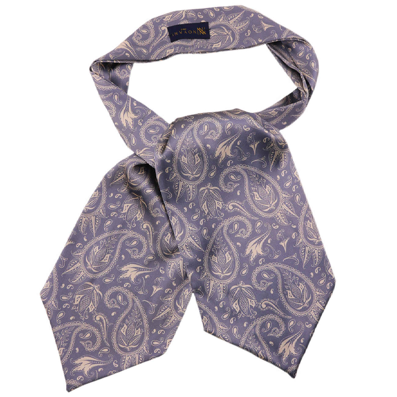 Herren-Ascot-Krawatte – Perfekt für Hochzeiten mit lila Paisley-Muster