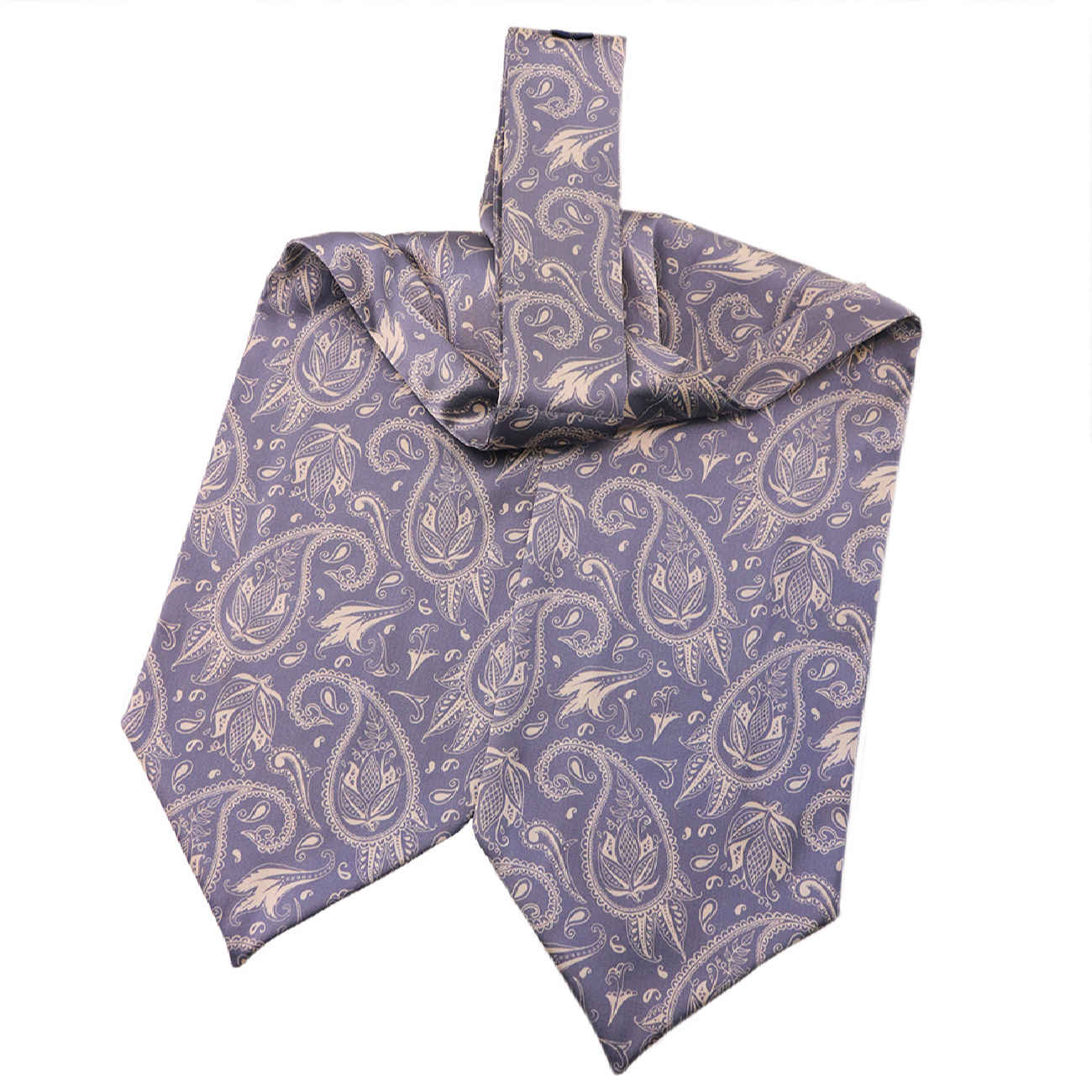 Herren-Ascot-Krawatte – Perfekt für Hochzeiten mit lila Paisley-Muster
