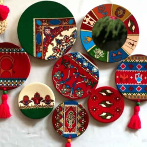 Persisches Kunstteller-Set – Perfektes Geschenk für Kulturliebhaber mit 1 Spiegelteller (8-teilig)