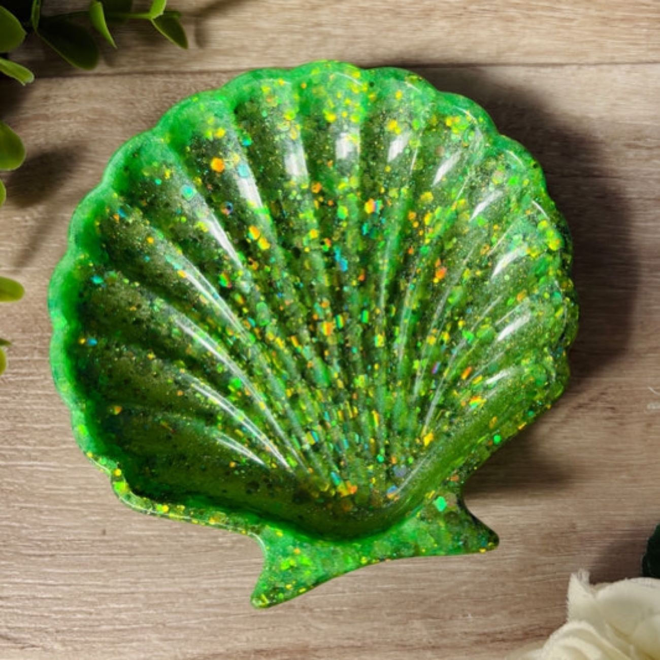 Muschelförmiger Schmuckständer aus Harz für Ringe und Accessoires