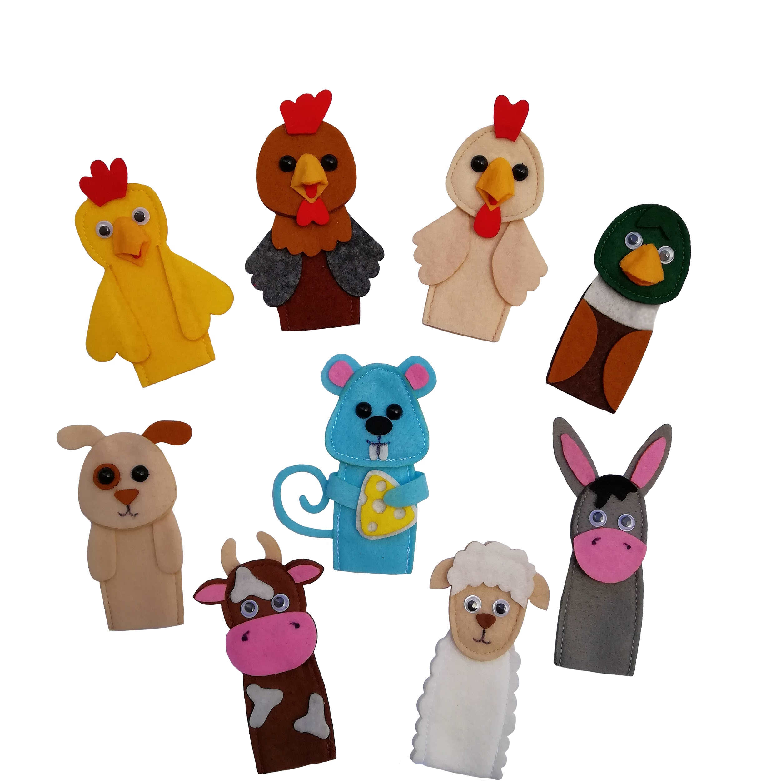 Filz-Fingerpuppen-Set – Bauernhoftiere für Kinder, geeignet für kreatives Spielen
