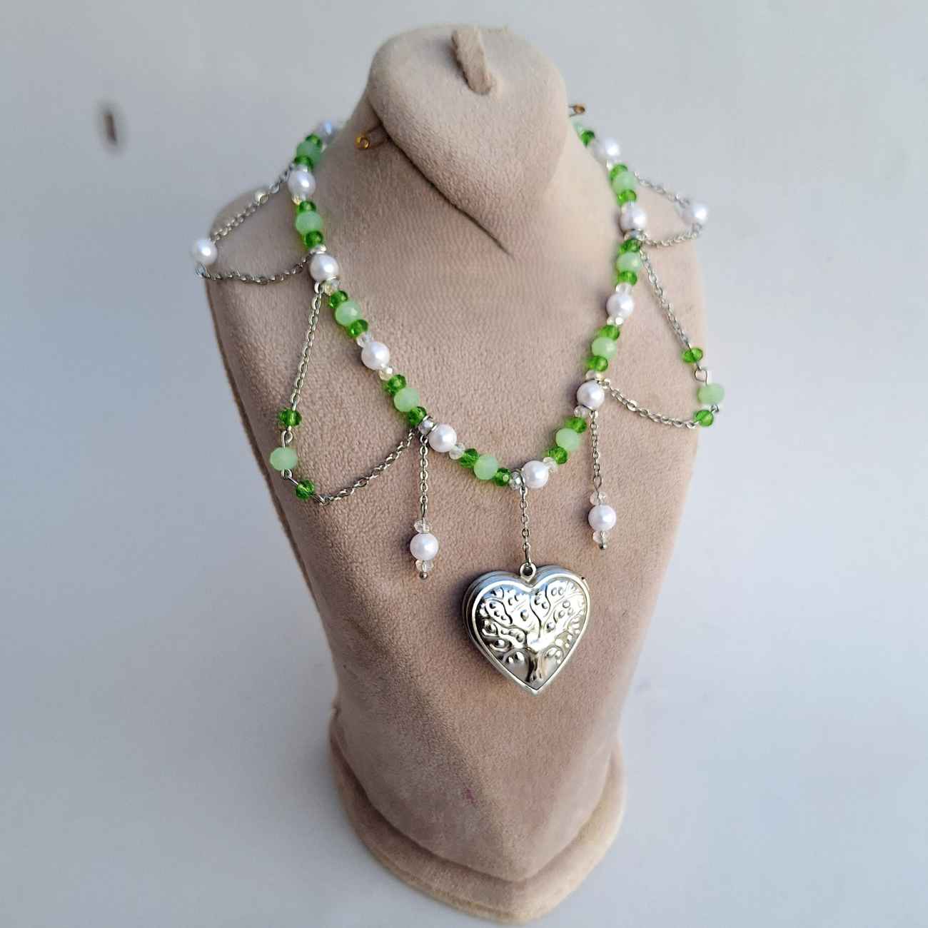 Choker aus Edelstahl mit Perlen & Kristallen – Anlaufsicher & Hypoallergen