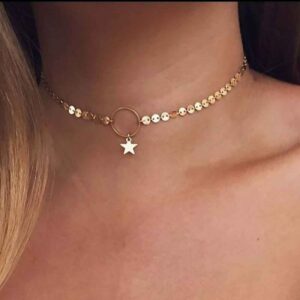Choker aus Edelstahl mit Pailletten – Robustes Schmuckstück, Perfekte Geschenkidee