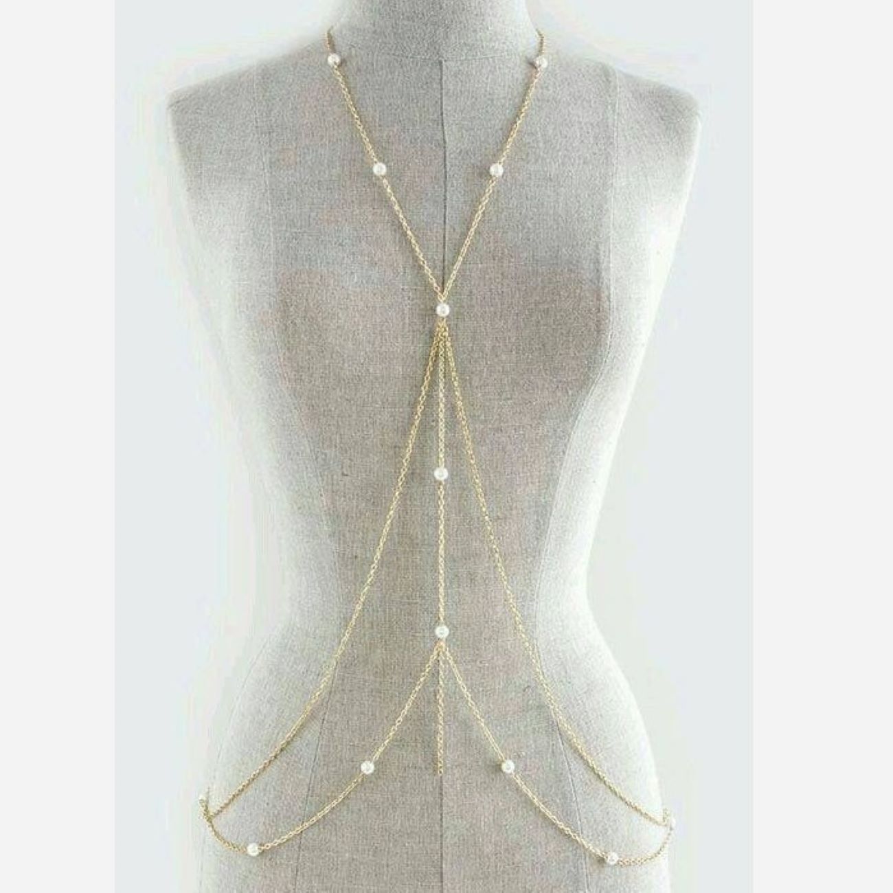 Stahl Body Chain Schmuck mit Perlen-Design – Geeignet für Strand- oder Festival-Looks