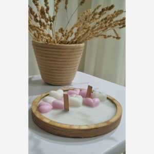 Stilvolle Holzkerze im Glas – Perfekt als Geschenk & Wohnkultur mit Herz-Design