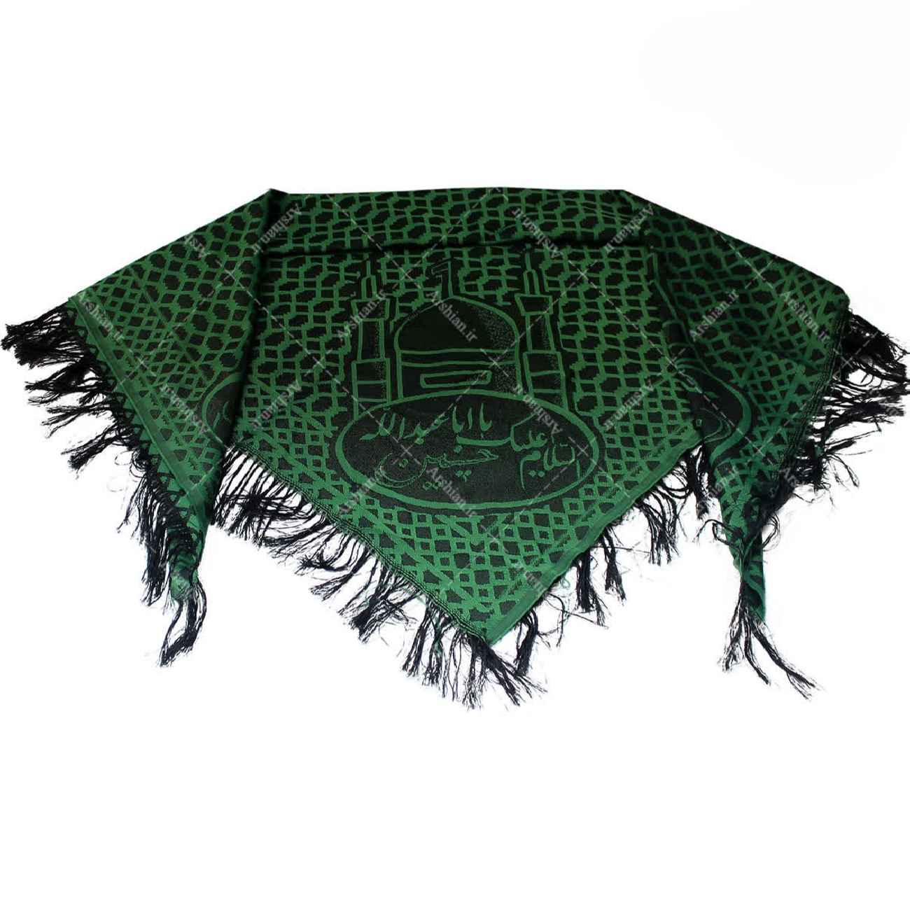 Traditioneller Nahost-Shemagh – Geeignet als Kopf- und Halstuch mit Dhikr-Design in Grün