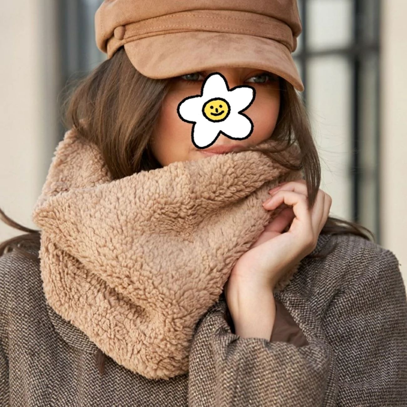 Winter-Cowl-Schal aus Teddy-Stoff – Weich und warm für kalte Tage