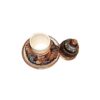 16-teiliges Kupfer-Samowar-Set mit Mina-Kari-Emaille-Design
